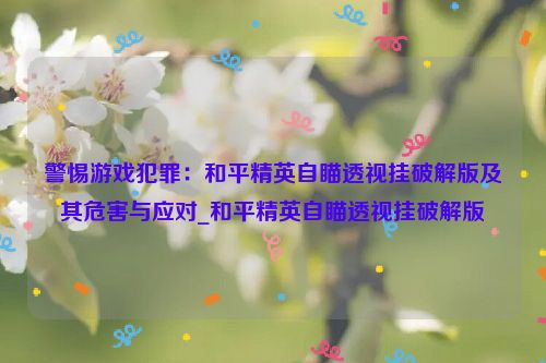 警惕游戏犯罪：和平精英自瞄透视挂破解版及其危害与应对_和平精英自瞄透视挂破解版