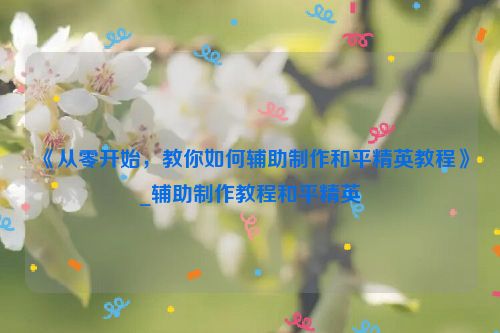 《从零开始，教你如何辅助制作和平精英教程》_辅助制作教程和平精英